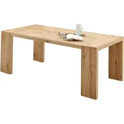Esstisch STOLKOM "Anno Esszimmertisch Eiche Massivholz geölt, FSC, BxHxT 200x76x100 cm", braun (eiche massiv, eiche massiv, eiche massiv), H:76cm, Tische, Eiche Massivholz geölt, FSC-Zertifiziert, Flächenbelastung bis 90 kg