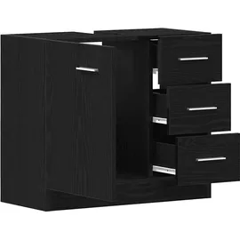 vidaXL Waschbeckenunterschrank 63 x 54 x 30 cm Schwarz