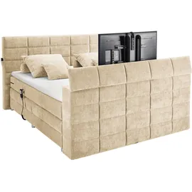 U N O Sports Carryhome Boxspringbett Sandfarben + beige ¦ Maße (cm): B: 202 H: 123