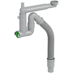 Prevex Smartloc Halb-Siphon 11⁄2", Anschlüsse für Waschmaschine oder Geschirrspüler, flexibles Rohr mit Reduzierstück