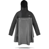 normani Regenponcho Regenponcho Kauai mit Ärmeln und Brusttasche - Wasserdichter Outdoorponcho mit Reflektor grau|schwarz L/XL