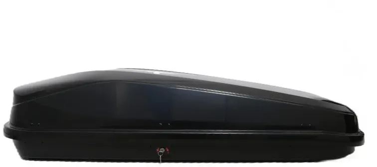 Dachbox Junior Easy 180 x 78 x 40 cm, mit 85 mm Befestigungen, mit Schloss, 430 Liter - schwarz glänzend