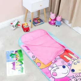 Character World aufblasbares 2-in-1-Bett mit integriertem Schlafsack | PEPPA PIG Sunny