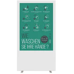 PAPERFLOW Trennwand easyScreen, Hände-Waschen weiß 94,0 x 174,0 cm