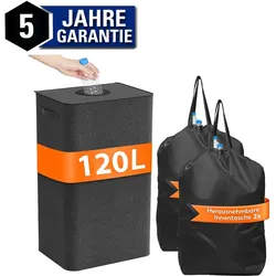 Lefeld Pfandflaschen Sammelbehälter 120 L dunkelgrau mit Deckel & stabilem Boden