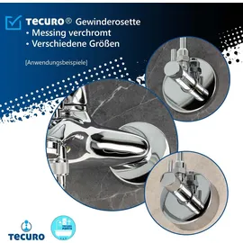 tecuro Gewinderosette (3/4) - 27 mm x Ø 80 mm x Höhe 15 mm, Messing verchromt