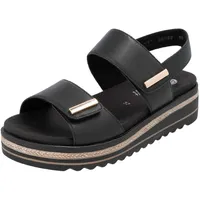 REMONTE Damen Riemchensandalen D0Q59, Frauen Sandalen,lose Einlage,Riemchen,halteriemen,Sommerschuhe,Freizeitschuhe,offene Schuhe,schwarz (00),39