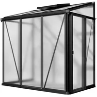 Gfp Gewächshaus Anlehngewächshaus Flora 23 - Aluminium - 199x142 cm - 16 mm Polycarbonat-Platten
