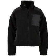 URBAN CLASSICS Ladies Sherpa Mix Winterjacke - Schwarz - 4XL