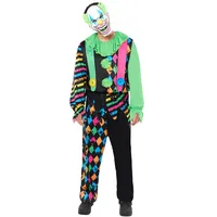 amscan 9917867 Herren-Kostüm, Halloween-Spaßhaus, Horror-Clown, mehrfarbig, Größe XL