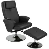 aktivshop Massagesessel Kunstleder 71 x  93 x 119 cm schwarz inkl. Hocker