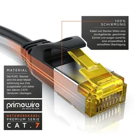 Primewire Ultra Slim Patchkabel Cat 7 - LAN Ethernet Gigabit Kabel - 10000 Mbit - U/FTP PIMF Schirmung - Netzwerkkabel - 2m