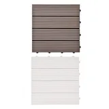 euroharry WPC-Fliesen WPC Terrassenplatten, 30x30cm, 110-St., WPC-Fliesen 10m2 braun