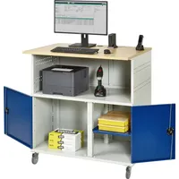 Certeo Rau Computer-Tisch ohne Monitorengehäuse mobil BxTxH 1100x800x1100mm