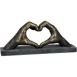 Casablanca modernes Design Casablanca Deko Skulptur Herz aus Händen - Liebe - Poly Breite 36 cm