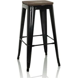 HJH Office Vantaggio High WS Barhocker 44 x 77 x 44 cm Schwarz