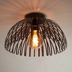 Metall Deckenlampe in Anthrazit 35 cm Durchmesser