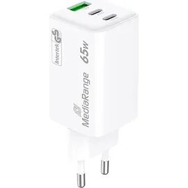 MediaRange 65W USB AUSB C Quick Charge Ladeadapter Weiß MRMA116