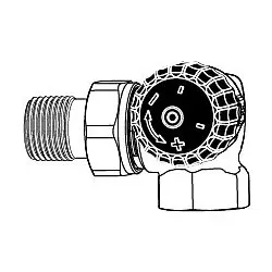 Heimeier Thermostat-Ventilunterteil 2340-01.000 DN 10, Winkeleck, Rotguss, rechts, geringer Widerstand