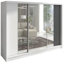 A&J MöbelLand Schiebetürenschrank VIDA 200 x 215 x 59,5 cm Grau