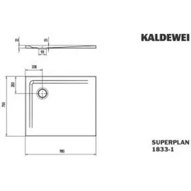 Kaldewei SUPERPLAN Duschwanne, 383300010666 75x90x2,5cm, cool grey 80