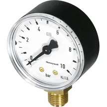 RESIDEO Manometer M38K G 1/4, 50mm, unten, Teilung 0-10bar, 1 Stk. - Weiß