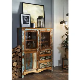 Massivmoebel24 Highboard 106 x 136 x 45 cm mehrfarbig