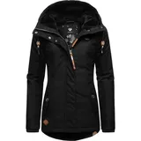 Ragwear Damen warme kurze Winterjacke mit Kapuze Monade Intl Black22 Gr. L - L