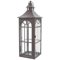 Dekoleidenschaft große Laterne aus Metall & Glas, 45 cm