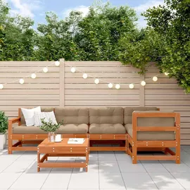 vidaXL Garten-Lounge-Set 6-tlg. Wachsbraun