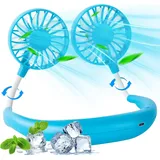 FELIXLEO Mini USB-Ventilator Nackenventilator 2000mAh USB leise tragbar Blau