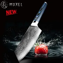Muxel The Blue Knife Das blaue Messer Metzgermesser und Hackmesser sehr scharf Damaszener Stahl