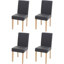 MCW Esszimmerstuhl Littau 4er-Set Kunstleder Grau Matt Helle Beine