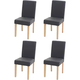 MCW Esszimmerstuhl Littau 4er-Set Kunstleder Grau Matt Helle Beine