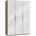 Level 150 x 216 x 58 cm Plankeneiche Nachbildung/Weißglas