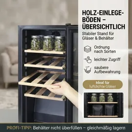 sommertal WK 50 Weinkühlschrank – 15 Flaschen, 5–20 °C einstellbar, abschließbar, LED-Beleuchtung, Glastür, Touchscreen, | 5-20°C, UV-Schutz