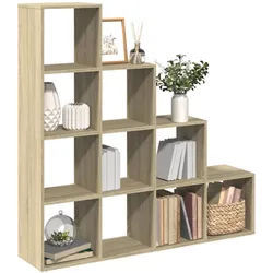 Raumteiler-Bücherregal 4 Stufen Sonoma-Eiche 131,5x29x131,5 cm