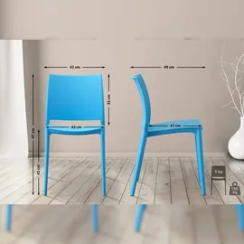 CLP Gartenstuhl Meton 42 x 42 x 81 cm blau