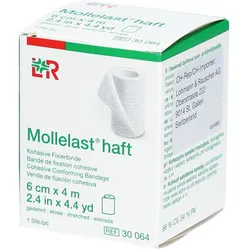L&R Mollelast® Haft - Bande de fixation cohésive - 6 cm x 4 m - Blanc