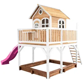 Axi Spielhaus Liam braun/weiß inkl. Rutsche lila