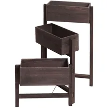 Mendler Pflanzregal T275 65 x 108 x 15 cm Grau-Braun