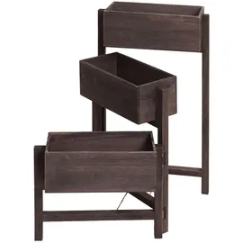 Mendler Pflanzregal T275 65 x 108 x 15 cm Grau-Braun