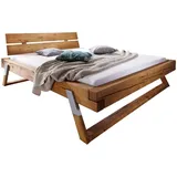 Livetastic G+K Massivholzbett BE-0276 180 x 200 cm Holz Braun Kiefer