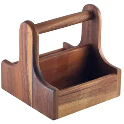 Table Caddy / Bar Organizer, Holz dunkel - 15x15,3x15cm