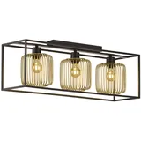 Fischer & Honsel Caydo 3-flammig Metall schwarz/gold 83 cm