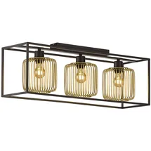 Fischer & Honsel Caydo 3-flammig Metall schwarz/gold 83 cm
