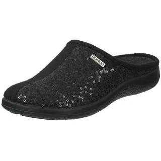 ROHDE Bari Schuhe Damen Hausschuhe Pantoffeln Softfilz Weite G, Größe:38 EU, Farbe:Grau