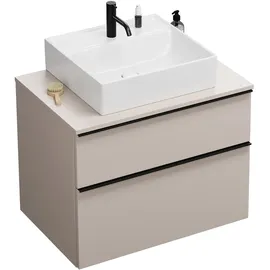 Burgbad Waschtischunterschrank 2 Schubladen 80 x 55 x 0 cm Lichtgrau Matt