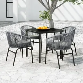 vidaXL Garten-Essgruppe 5-tlg. Grau