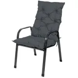 TexDeko Hochlehnerauflage TexDeko Garden - 2er Pack Gartenstuhl Hochlehner Sitzkissen, (Doppelpack), Maße: 120x50x8cm, Wasser-, & Schmutzabweisend schwarz